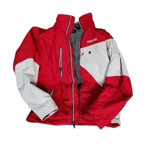 Marmot Mantra Red Off White Ski Jacket Size S